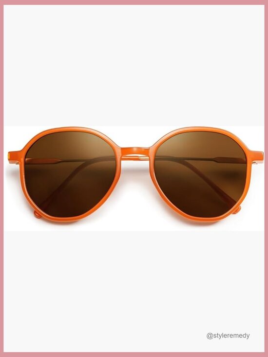 Hexagon Round Sunglasses with UV400 Protection Plastic Frame main image 6